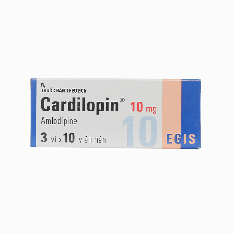 Thuốc trị tăng huyết áp, đau thắt ngực Cardilopin 10mg | Hộp 30 viên
