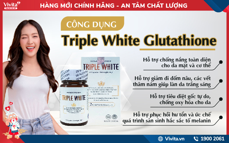 công dụng triple white glutathione