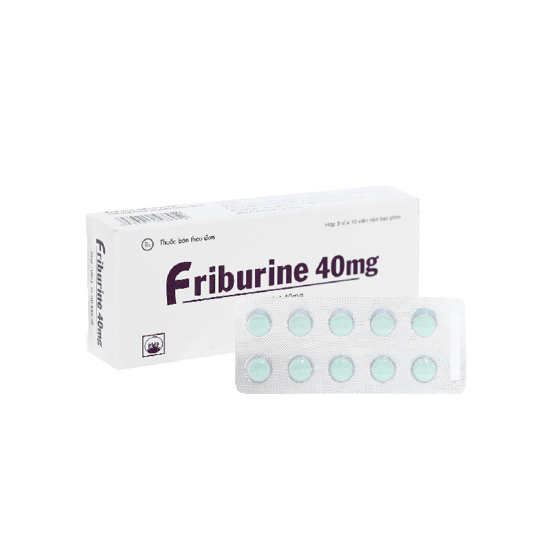 Thuốc trị gout, tăng acid uric huyết Friburine 40mg | Hộp 30 viên