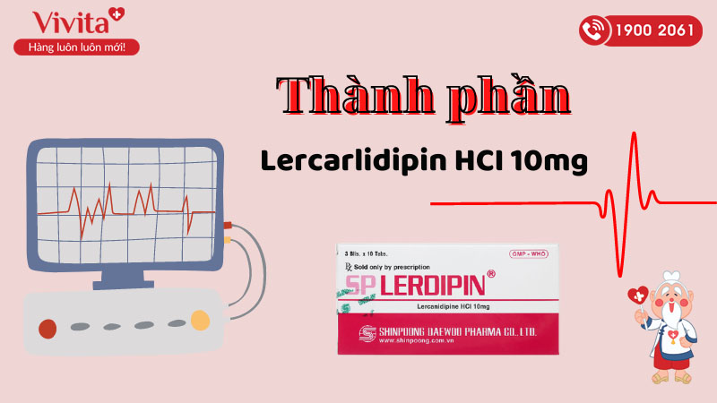 Thành phần của thuốc trị tăng huyết áp SP Lerdipin