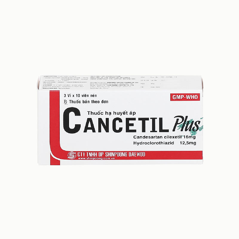 Thuốc trị tăng huyết áp Cancetil Plus | Hộp 30 viên