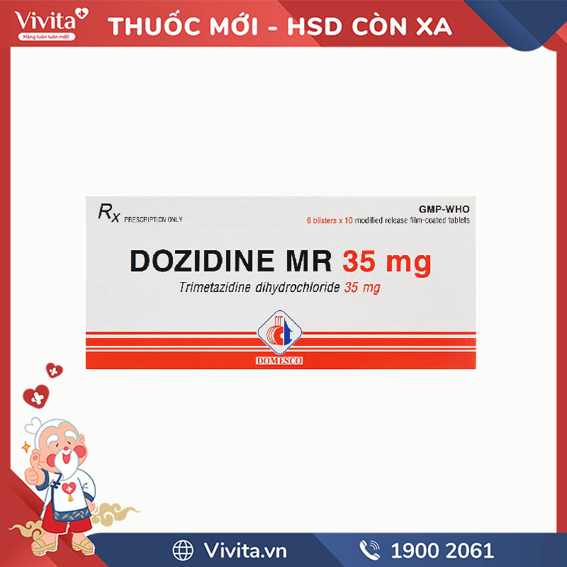 Thuốc trị đau thắt ngực Dozidine MR 35mg | Hộp 60 viên