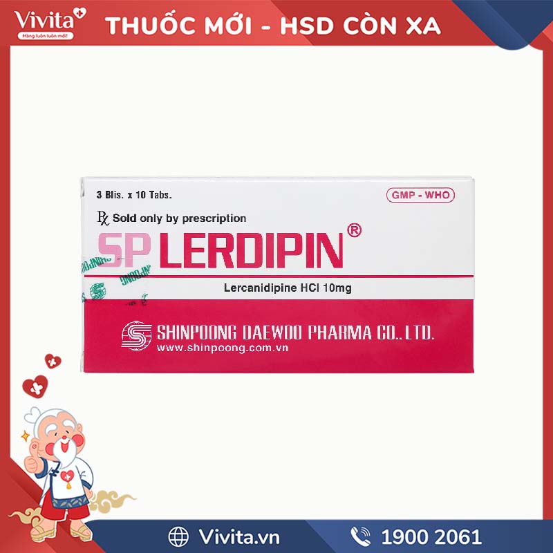 Thuốc trị tăng huyết áp SP Lerdipin | Hộp 30 viên
