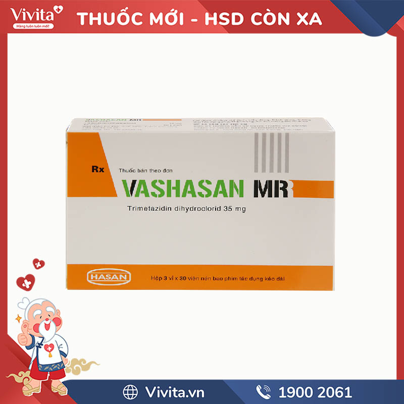 Thuốc trị đau thắt ngực Vashasan MR | Hộp 90 viên