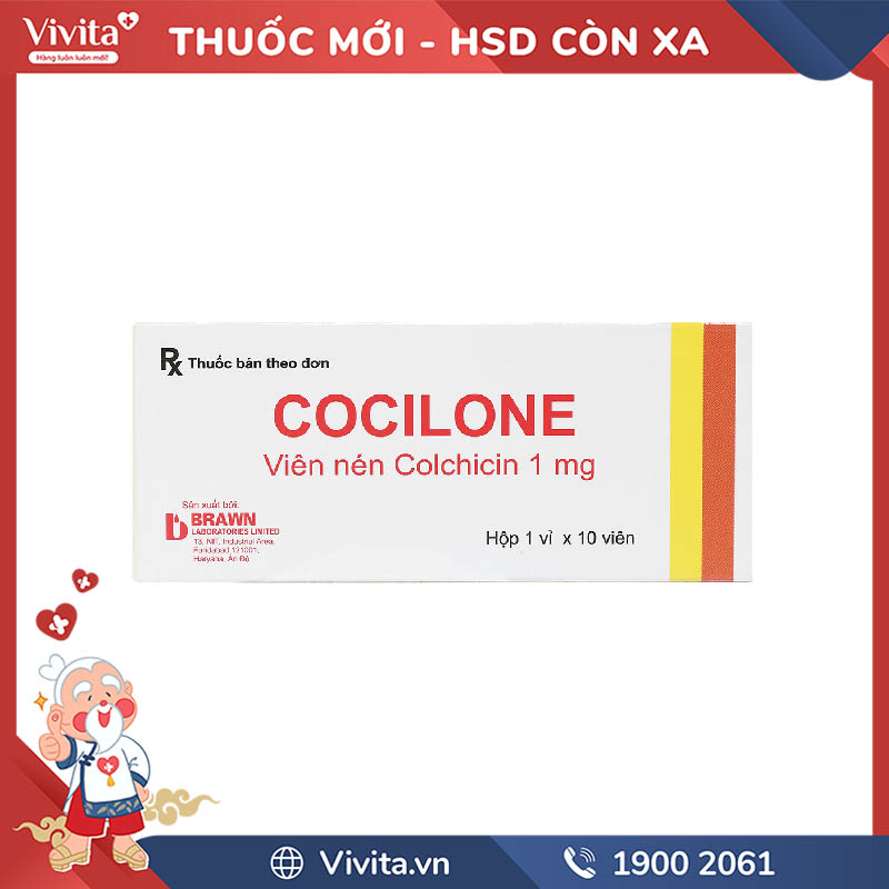 Thuốc phòng và trị gout Cocilone 1mg | Hộp 10 viên