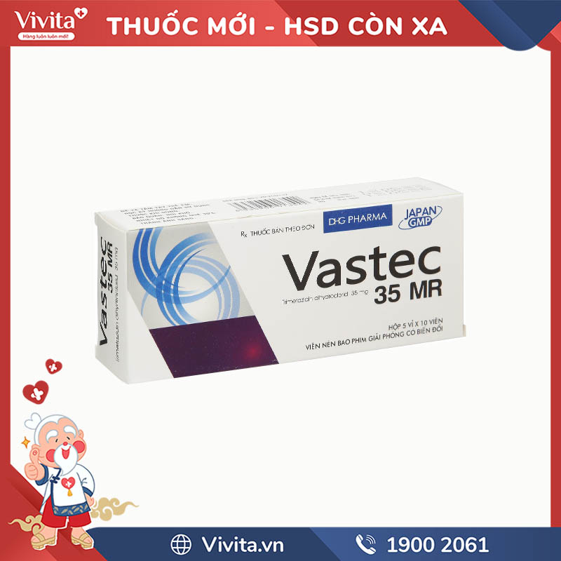 Thuốc trị đau thắt ngực Vastec 35 MR | Hộp 50 viên