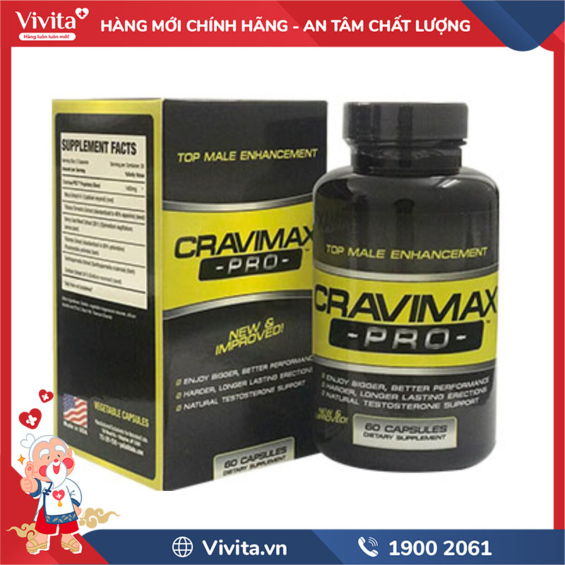 Cravimax Pro được chiết xuất từ các thảo dược thiên nhiên quý hiếm, mang lại công dụng hỗ trợ tăng kích thước cậu nhỏ, chống xuất tinh sớm