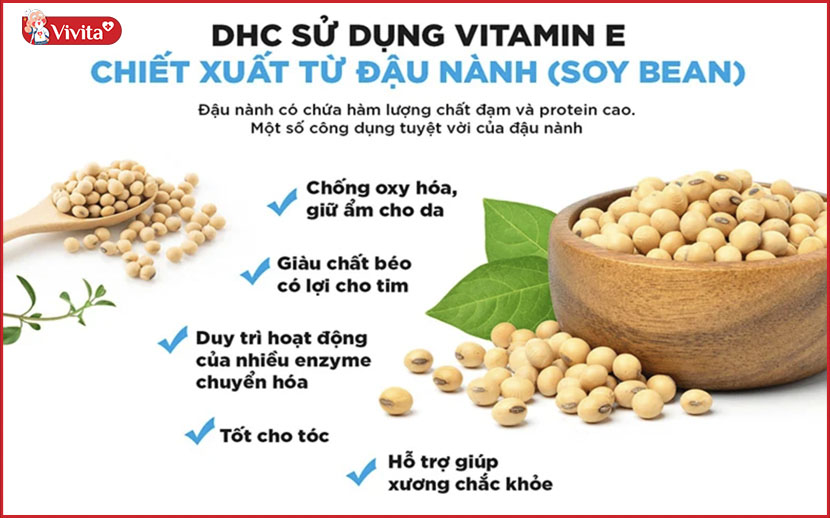 vitamin e DHC natural chiết xuất từ đậu nành