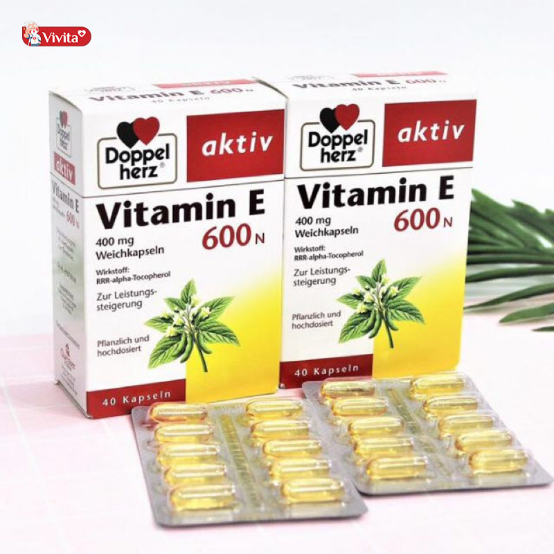 Doppelherz Aktiv Vitamin E 600N Của Đức hỗ trợ trị mụn nội tiết