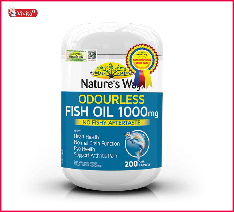 Vitamin bổ mắt cho người lớn Nature’s Way Odourless Fish Oil