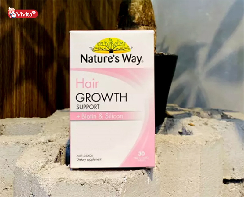 Vitamin tổng hợp chống rụng tóc Nature's Way Hair Growth Support + Biotin & Silicon của Úc