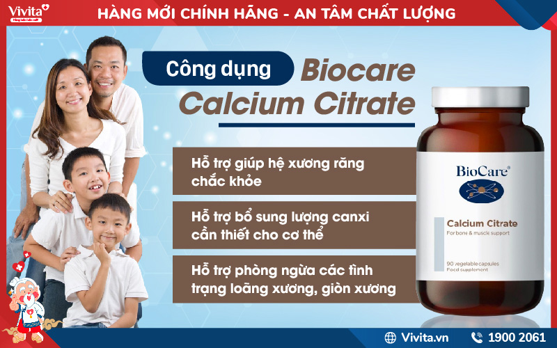 công dụng biocare calcium citrate