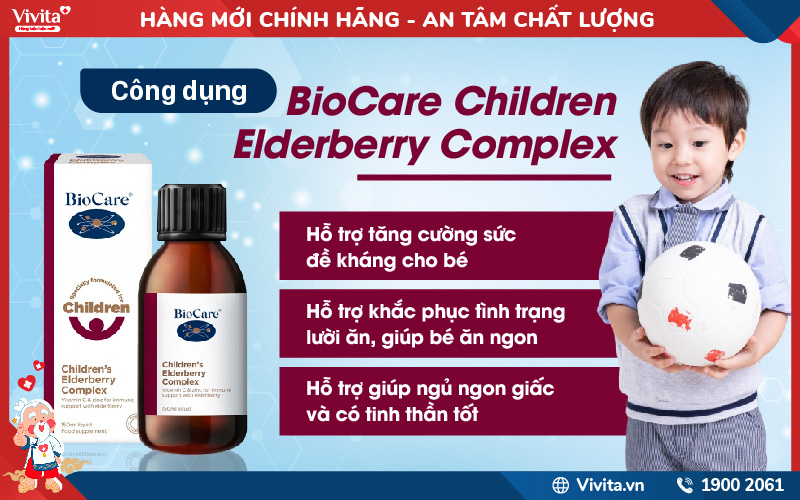 công dụng biocare children's elderberry complex