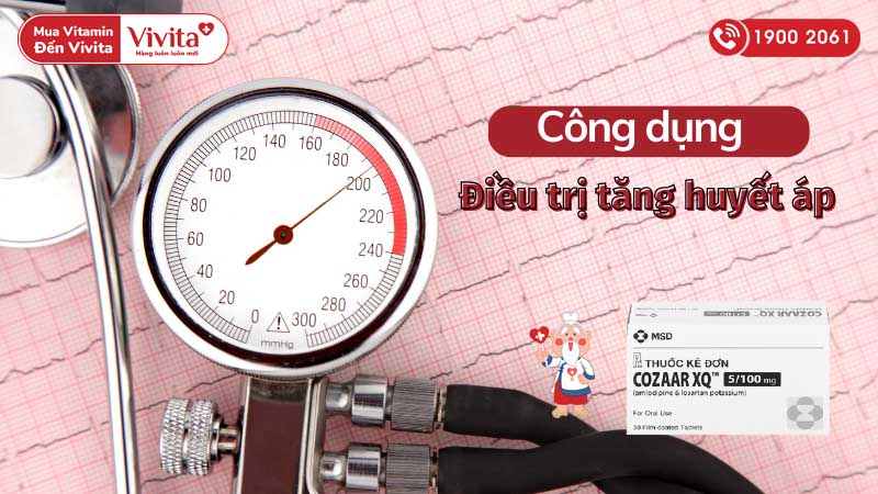 Công dụng (Chỉ định) của  thuốc trị cao huyết áp Cozaaz XQ 5/100mg