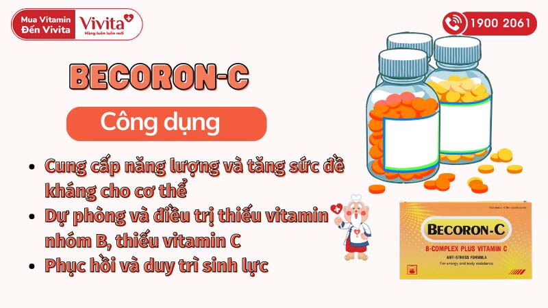 Công dụng (Chỉ định) thuốc bổ sung vitamin tăng đề kháng Becoron-C
