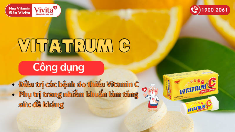 Công dụng (Chỉ định) của viên sủi bổ sung vitamin C cho cơ thể Vitatrum C