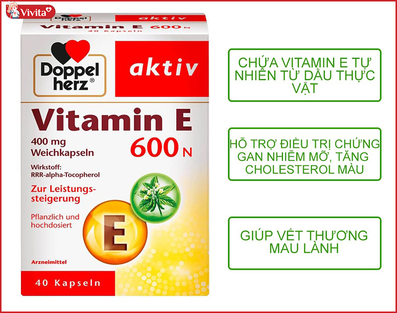 Công dụng vitamin E của Đức Doppelherz Aktiv Vitamin E 600N
