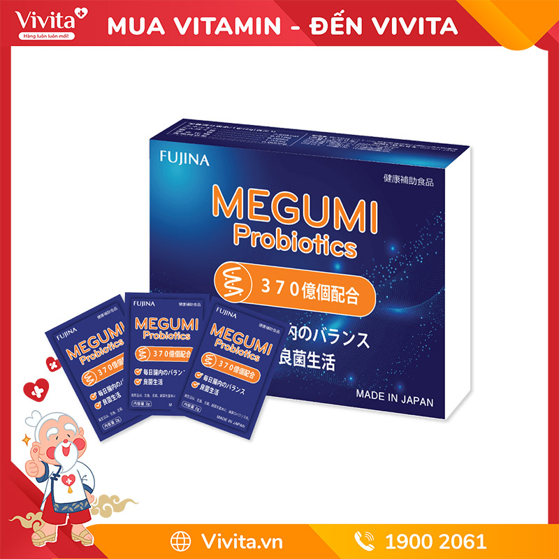 Bột Uống Men Vi Sinh Fujina Megumi Probiotics Nhật Bản | Hộp 15 Gói