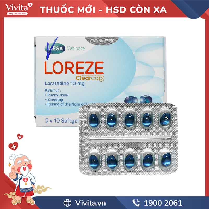 Thuốc chống dị ứng Loreze Clearcap | Hộp 50 viên