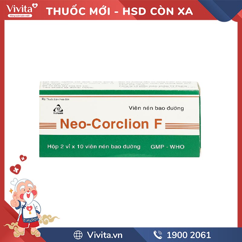Thuốc trị ho Neo-Corclion F | Hộp 20 viên
