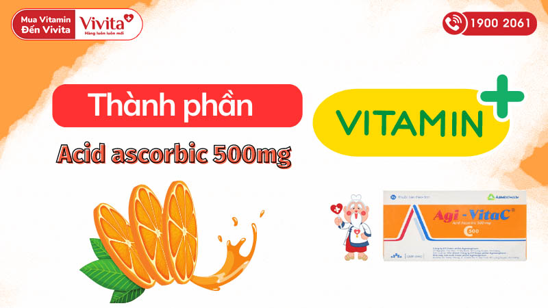 Thành phần thuốc bổ sung vitamin C cho cơ thể Agi-Vita C