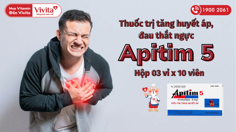 Thuốc trị tăng huyết áp, đau thắt ngực Apitim 5