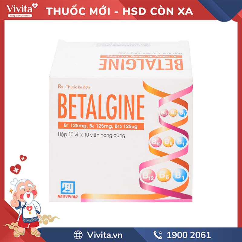 Thuốc bổ sung vitamin B1, B6, B12 Betalgine | Hộp 100 viên