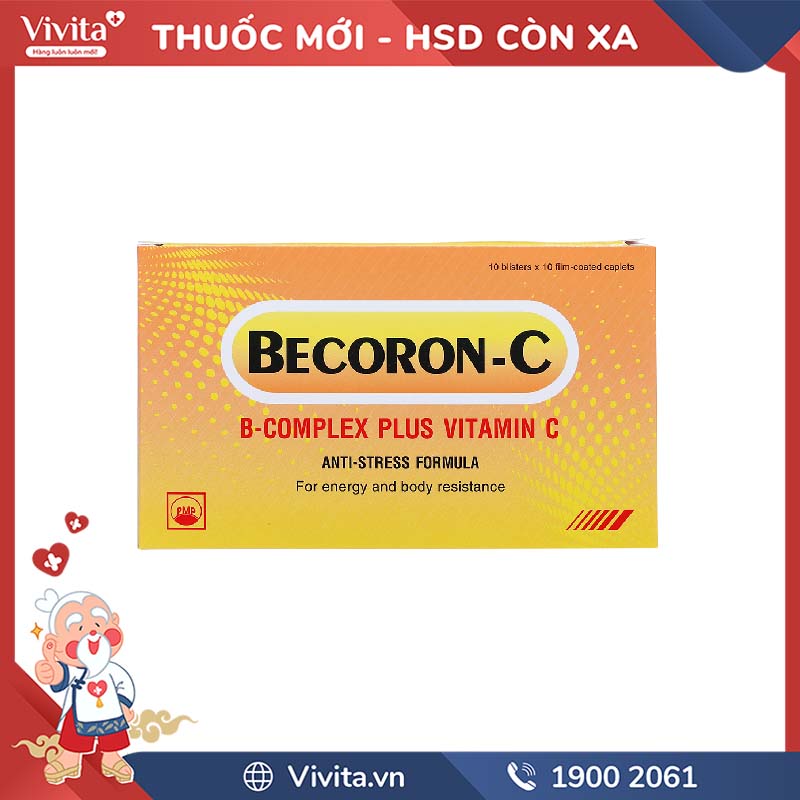 Thuốc bổ sung vitamin tăng đề kháng Becoron-C | Hộp100 viên