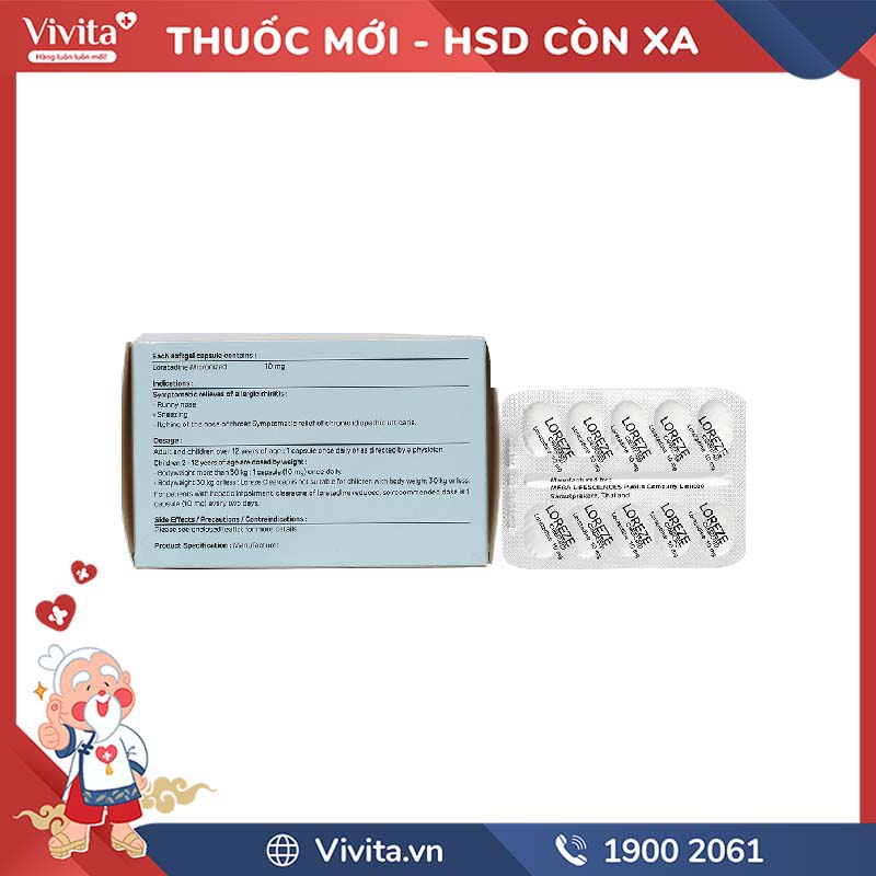 Thuốc chống dị ứng Loreze Clearcap | Hộp 50 viên