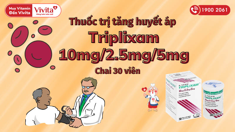 Thuốc trị tăng huyết áp Triplixam 10mg/2.5mg/5mg