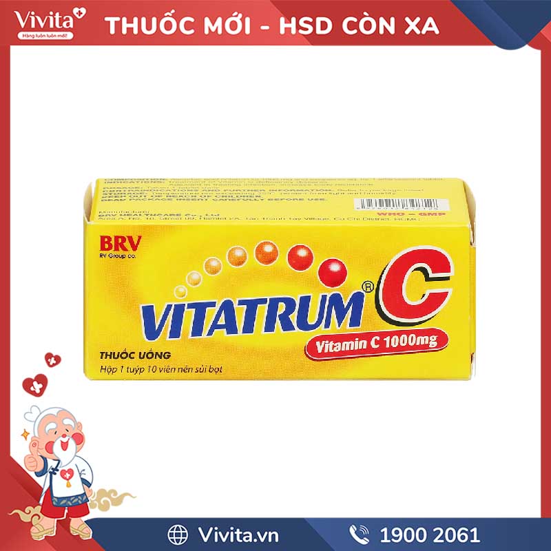 Viên sủi bổ sung vitamin C cho cơ thể Vitatrum C | Tuýp 10 viên
