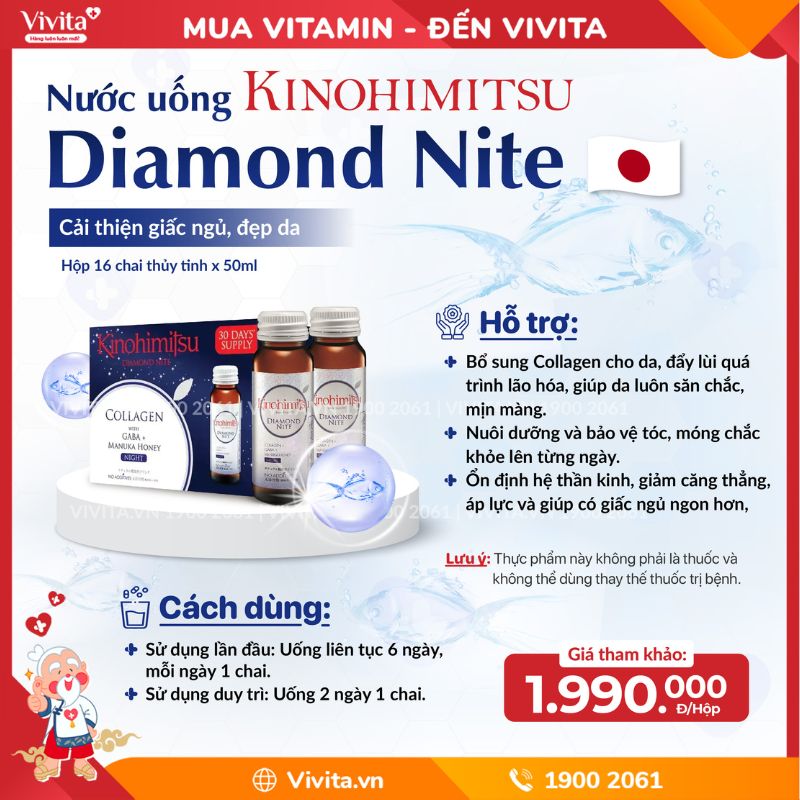 Nước uống Kinohimitsu Collagen Diamond 5300 Nhật Bản