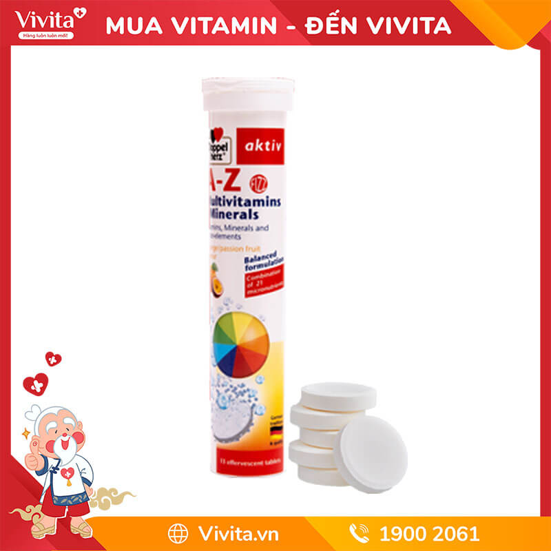 Viên sủi vitamin tổng hợp Aktiv A-Z Multivitamin Doppelherz 01