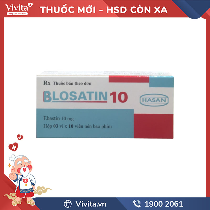 Thuốc chống dị ứng Hasan Blosatin 10mg | Hộp 30 viên