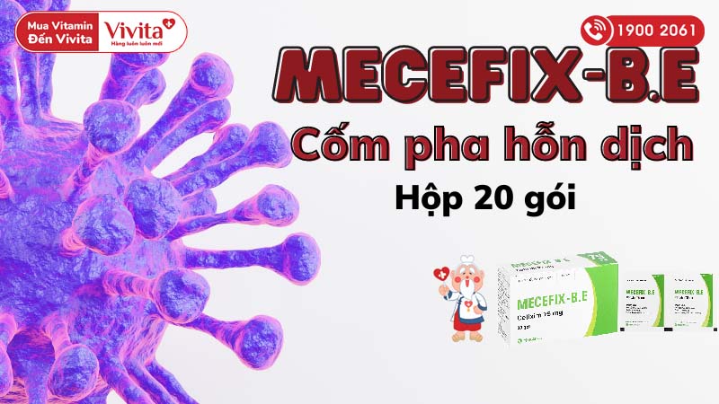 Cốm pha hỗn dịch uống trị nhiễm khuẩn Mecefix-B.E 75mg