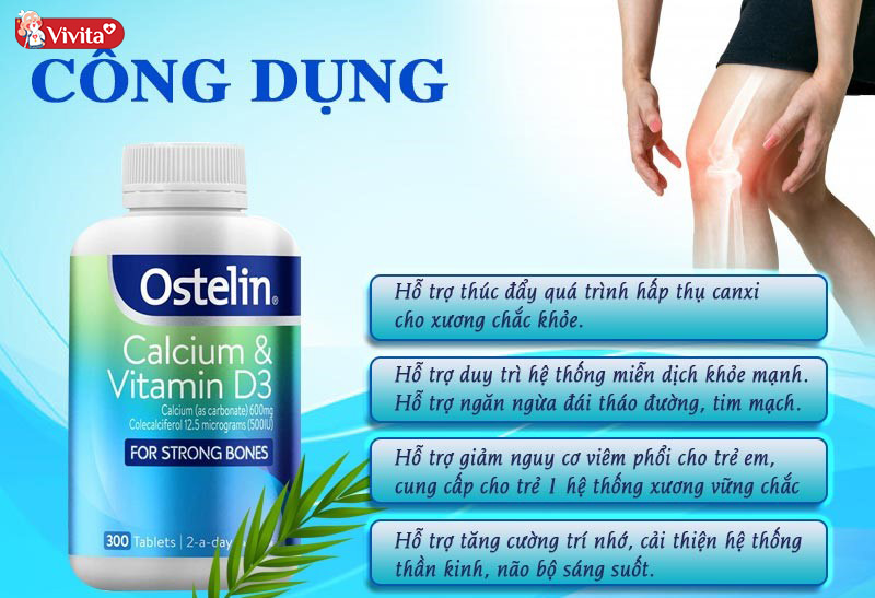 Công dụng của Ostelin Calcium & Vitamin D3