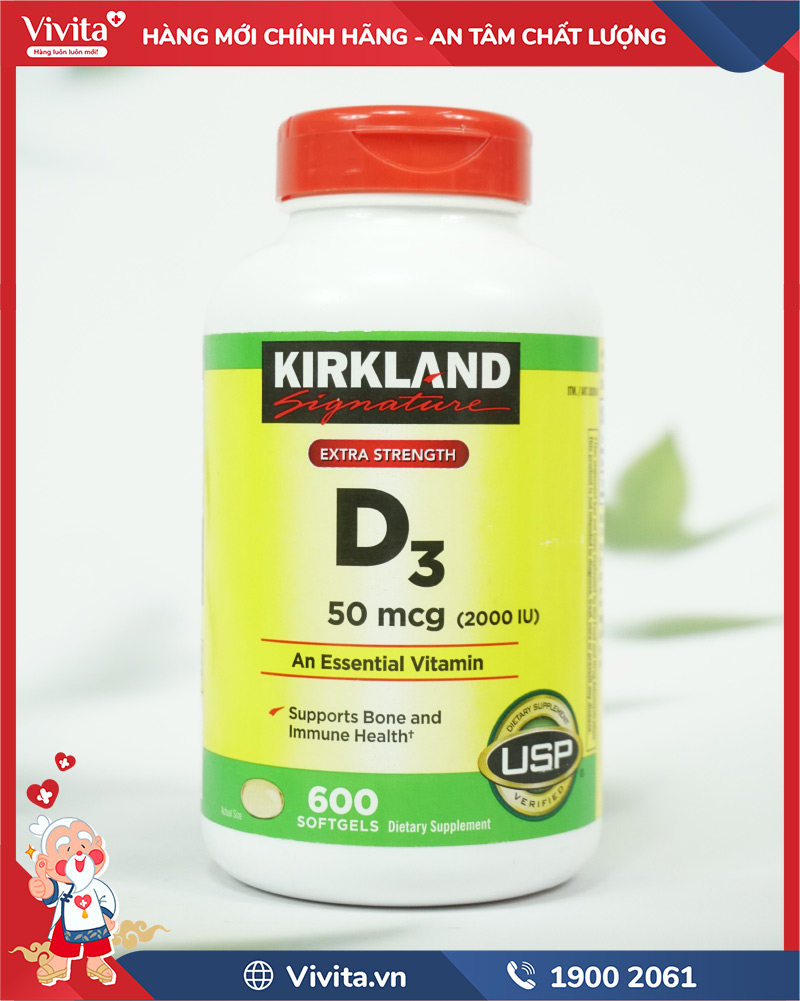 công dụng kirkland vitamin d3 50mcg (2000iu)