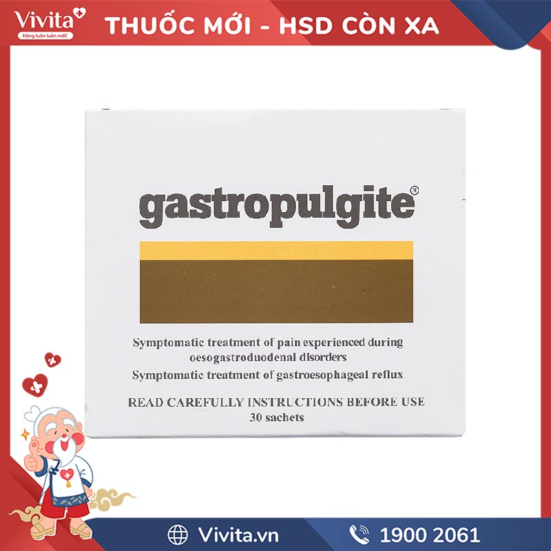 Bột pha hỗn dịch uống trị trào ngược dạ dày, thực quản Gastropulgite | Hộp 30 gói