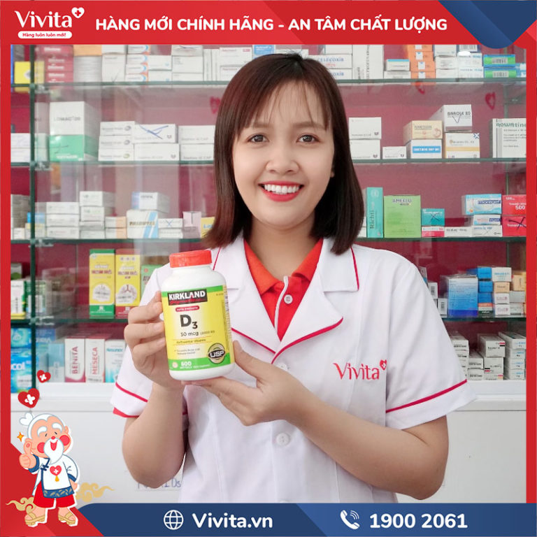 Kirkland Vitamin D3 50mcg (2000IU) hỗ trợ bảo vệ xương khớp