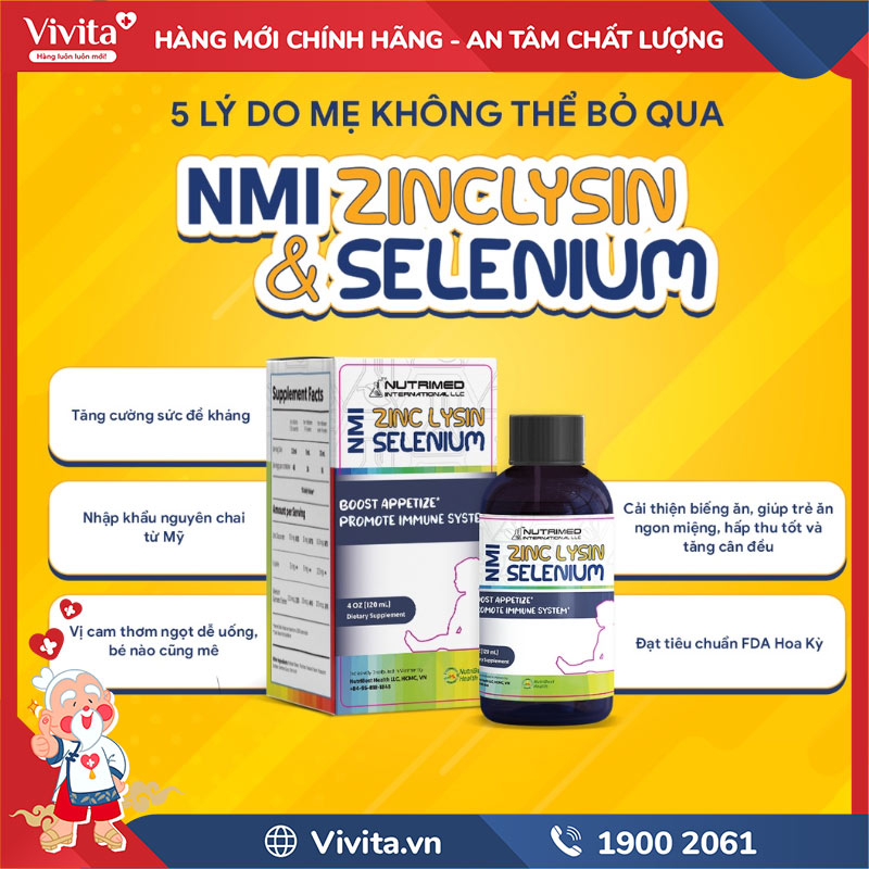 nmi - zinc lysin & selenium có tốt không