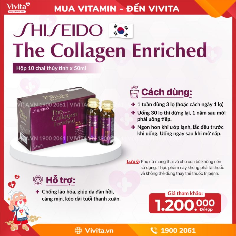 nước uống the collagen shiseido (hộp 10 chai x 50ml)