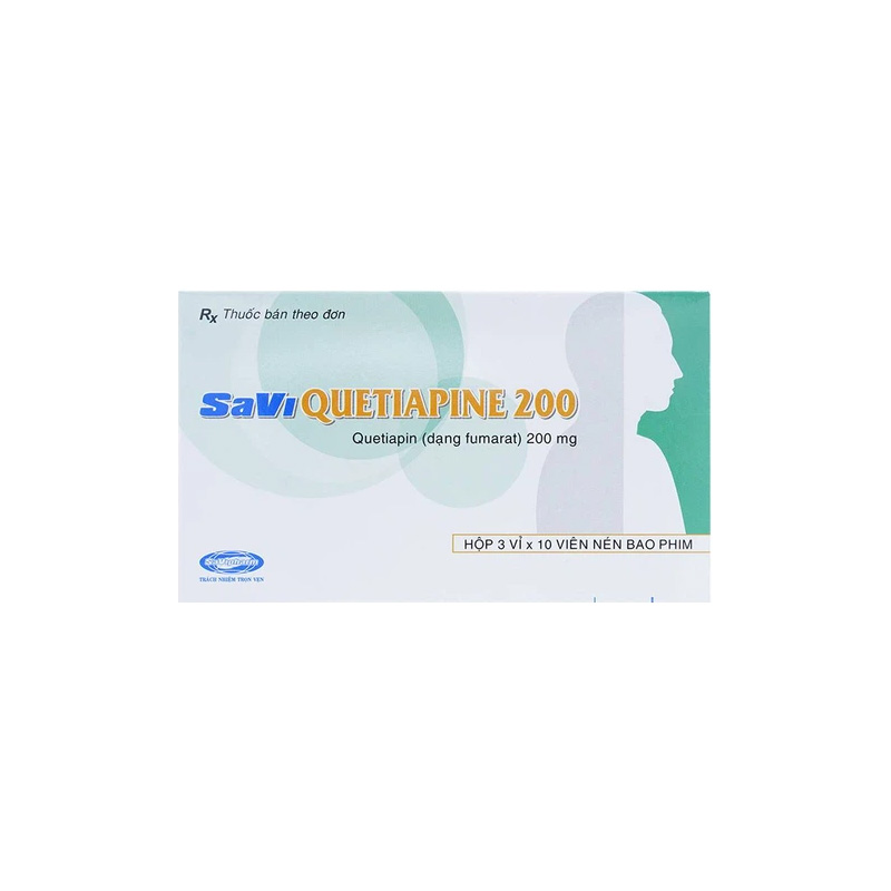 Thuốc trị tâm thần phân liệt Savi Quetiapine 200 | Hộp 30 viên
