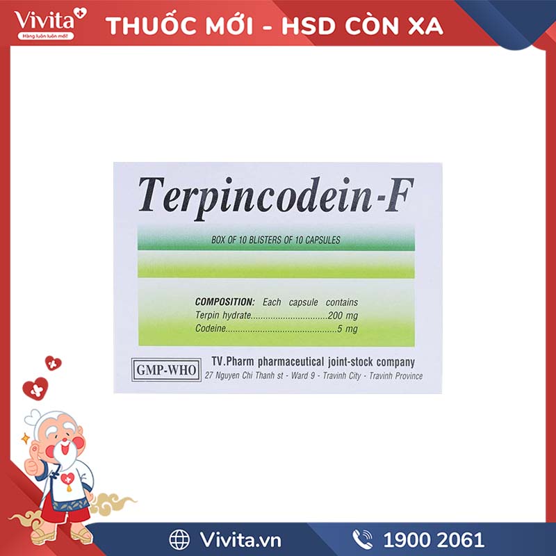 Thuốc trị ho Terpincodein-F | Hộp 100 viên