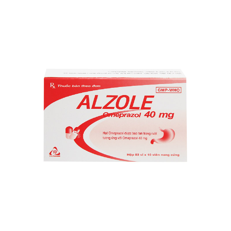 Thuốc trị loét dạ dày, tá tràng Alzole 40mg | Hộp 30 viên
