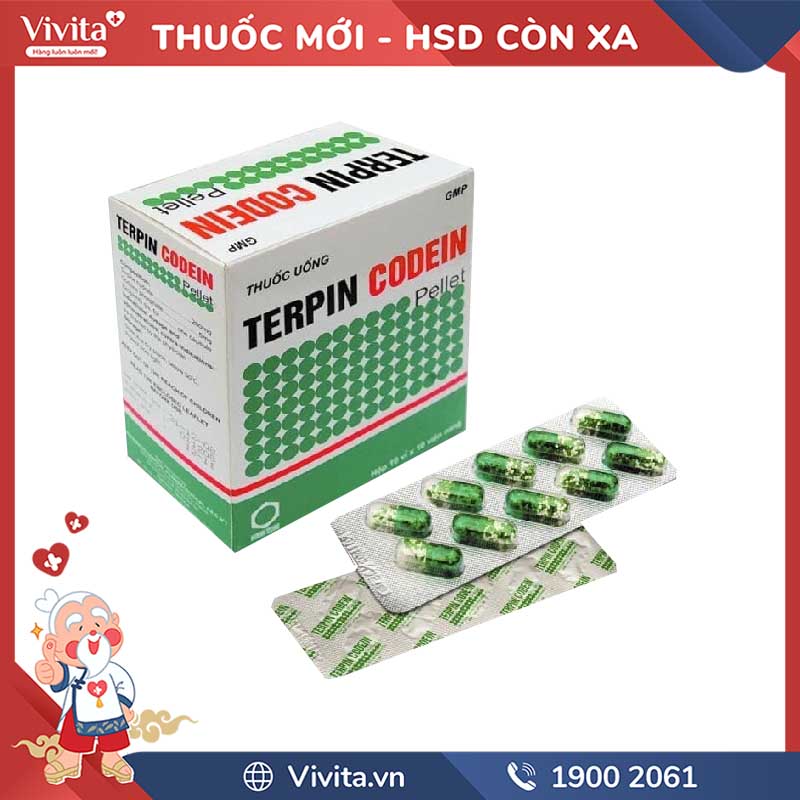 Thuốc ho Terpin Codein Pharbaco | Hộp 100 viên