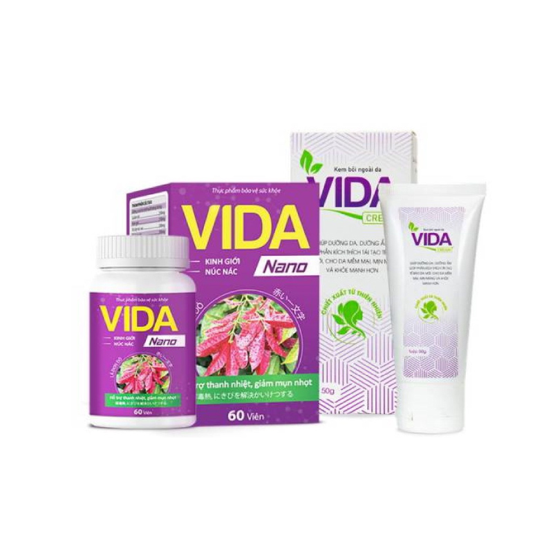 Vida Nano & Vida Cream Bộ Sản Phẩm Hỗ Trợ Giảm Rôm Sảy Mụn Nhọt