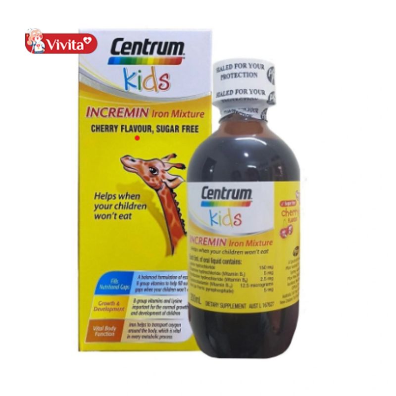 Vitamin tổng hợp dạng uống Centrum Kids Incremin Iron Mixture cho bé từ 6 tháng