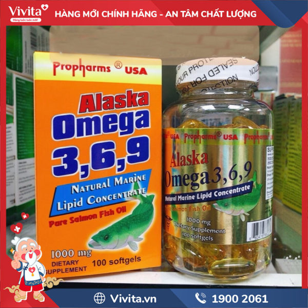 Alaska Omega 3,6,9 1000mg hộp 100v hỗ trợ bổ não, sáng mắt