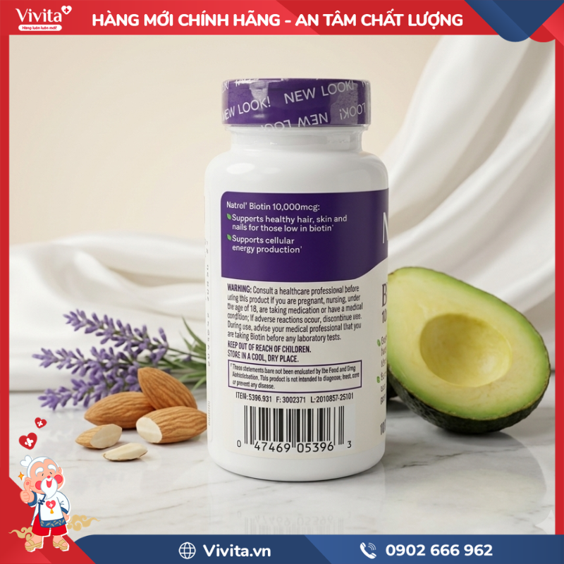 Cách sử dụng Natrol Biotin 10.000mcg Maximum Strength