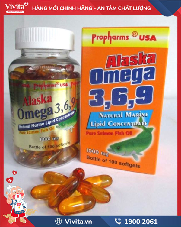 Alaska Omega 3,6,9 1000mg hộp 100v hỗ trợ bổ não, sáng mắt